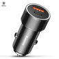 Cargador rápido para coche Baseus con tornillo pequeño tipo C PD + USB QC3.0 