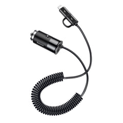 Cargador de coche 2 en 1 Baseus Enjoy Together de 4,8 A para dispositivos tipo C/8 pines 