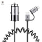Cargador de coche 2 en 1 Baseus Enjoy Together de 4,8 A para dispositivos tipo C/8 pines 