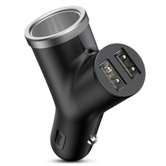 Cargador de coche USB dual en forma de Y de Baseus con puerto extendido para encendedor de cigarrillos 