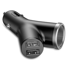 Cargador de coche USB dual en forma de Y de Baseus con puerto extendido para encendedor de cigarrillos 