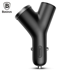 Cargador de coche USB dual en forma de Y de Baseus con puerto extendido para encendedor de cigarrillos 