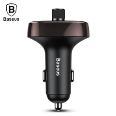 Baseus S-09 Cargador de coche con Bluetooth V4.2, MP3 y doble USB con pantalla LED en forma de T 