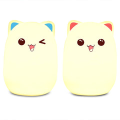 Lámpara de luz nocturna con forma de oso para dormitorio, luz USB colorida 