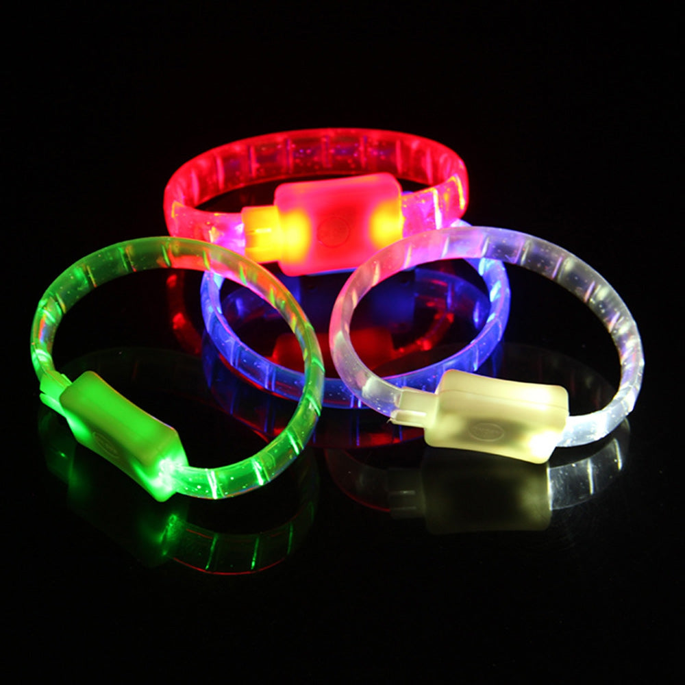 Bracelet LED Colorful Flash 1pcs Rubber Light Soft Plastic Hand Band