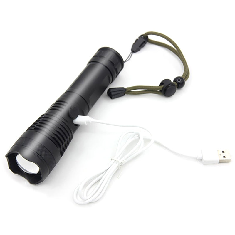 X80 P50 Glare Long-range Outdoor Aluminum Alloy Telescopic Zoom USB Charging Flashlight