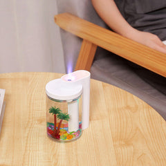 Humidificador con carga USB, atomizador de aire doméstico, luz nocturna para oficina, escritorio y coche. 
