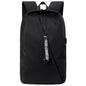 Men's Water-resistant Nylon Material Backpack Casual Business Computer Bag with USB Interface and Trolley Fixing Strap