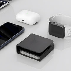 Título: Minicargador inalámbrico magnético de escritorio 3 en 1, material de PU, diseño plegable
