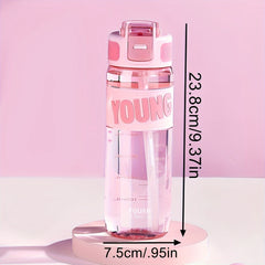 760ml/26oz Plastic Water Bottle,Reusable Water Bottles, BPA Free Water Bottles, Big Water Bottles With Straw And Carry Handle