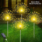 1pc Solar Powered Christmas Fireworks Decorative Lights, Available in White, Warm White and Colour - 8 Lighting Modes,, Durable, Suitable for Outdoor Patio, Sidewalk, Camping, Party Wedding, Halloween and Potluck Decoration (240LED/320LED)