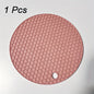 1/4pcs Round Honeycomb Silicone Placemat 17.02 Cm, Heat Insulation Pad, Non-slip Pot Holder, Easy To Clean And High Temperature Resistant Table Mat, Tabletop Protection, Home Kitchen Dining Table Decor