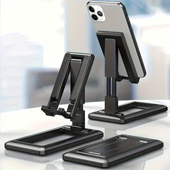 Foldable Adjustable Phone Stand - Height Adjustable Desktop Holder - Compatible with Smartphones & Tablets - Portable Desk Support - Wholesale Bulk Supply