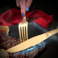 Palace-Style Stainless Steel Flatware Set Gift Box,Knife Spoon And Fork Cutlery Set,