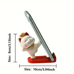 Cute Cartoon Cat Phone & Tablet Stand - Desktop Decorative Holder for Office Desk - Creative Multi-Device Stand