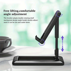 Foldable Adjustable Phone Stand - Height Adjustable Desktop Holder - Compatible with Smartphones & Tablets - Portable Desk Support - Wholesale Bulk Supply
