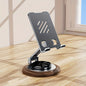 Adjustable 360° Rotating Phone Stand - Walnut Wood Grain Metal Foldable Design - Wholesale Bulk Supply