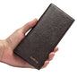 Baellerry Thin Soft Solid Color Long Vertical Photo Cash Card Wallet for Men