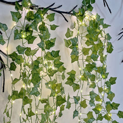 5-Meter Artificial Leaf String Lights - Studio Photography Decor Lights & Background Lighting, Battery Powered LED Copper Wire Lights to Illuminate Weddings, Christmas, and Home Decor Halloween decorations, Chrismas decorations
