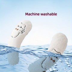 Cat-themed, plush, thickened universal toilet seat cover.