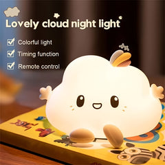 [Touch Control Night Light] 1pc Touch Control Cloud Shape Night Light | USB Powered, Suitable For Bedroom