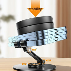 360° Rotating Metal Phone Stand - Premium Mechanical Desktop & Tablet Holder - Foldable Design - Ideal for Streaming & Entertainment - Wholesale Bulk Supply
