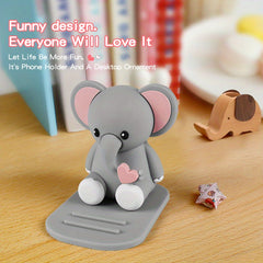Cute Elephant Phone Stand - Multi-Functional Mini Holder with Adjustable Viewing Angle - Desktop Smartphone Stand