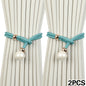 2pcs Luxury French Curtain Tiebacks with Artificial Pearl Decoration, Convenient Hanging Tieback Decorative Curtain Fixer, Suitable for Home Bedroom Office Decorative Curtain Tiebacks