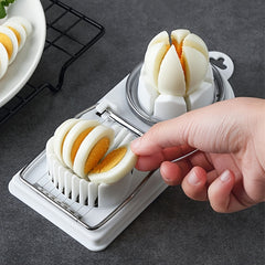 Compact 2-in-1 Egg Slicer & Cutter - Perfect for Hard-Boiled Eggs, Includes Fruit Divider, Durable Plastic/Metal, Easy to Use, Ideal for Small Kitchens, 19.71x8.79 cm, Single Egg Slicer