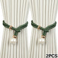 2pcs Luxury French Curtain Tiebacks with Artificial Pearl Decoration, Convenient Hanging Tieback Decorative Curtain Fixer, Suitable for Home Bedroom Office Decorative Curtain Tiebacks