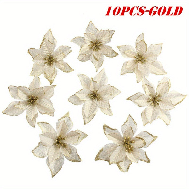 Vintage Artificial Christmas Tree Flowers - Realistic Plastic Holiday Decor for Thanksgiving & Christmas Parties, No Maintenance Easy-to-Hang Centerpiece, Christmas Decorations, Festive Table Centerpiece, No Maintenance Required