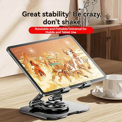 360° Rotating Carbon Steel Tablet Stand - Adjustable & Foldable Portable Holder - Compatible with Smartphones & Tablets - Multi-Functional Design for Live Streaming & Video Calls - Heavy-Duty Durable Construction - Tablet Accessories Wholesale
