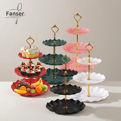 3 Tier Cupcake Stand, European Ruffled or Laciness Dessert Tower Tray for Tea Parties, Dances and Weddings