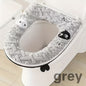 Two-tone spliced, fleece-lined, thickened universal toilet seat cover/toilet mat