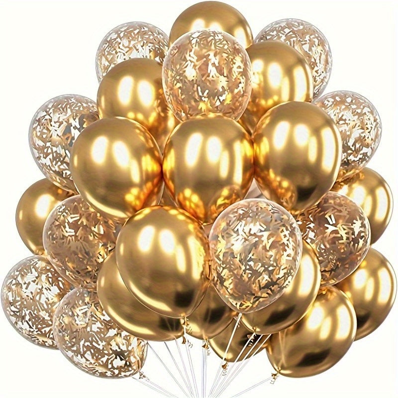 30pcs Metal Color Paper Latex Balloons Wedding Decoration Birthday Party Decoration Transparent Air Balloons Valentine's Day Indoor and Outdoor Decoration, Halloween Decorations, Christmas Decorations, Festive Balloons, Event Styling, Metallic Balloons, E