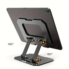 360° Rotating Carbon Steel Tablet Stand - Adjustable & Foldable Portable Holder - Compatible with Smartphones & Tablets - Multi-Functional Design for Live Streaming & Video Calls - Heavy-Duty Durable Construction - Tablet Accessories Wholesale