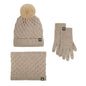 Winter hat men's fleece thickened knitted hat scarf gloves three-piece set thermal hat children