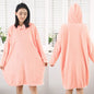 Spring, autumn and winter bathrobes, women's household absorbent quick-drying hooded bath towels, soft and comfortable home clothes
