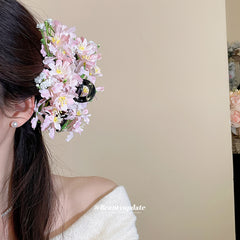 Spring new fabric flower hairpin elegant and exquisite temperament niche idyllic hairpin light luxury high-end hairpin