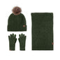 Winter hat women's fleece thickened hat scarf gloves women's three-piece suit knitted thermal gloves men
