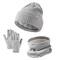 Winter Children's Knitted Gloves Hat Scarf Three-piece Set Outdoor Warm Hat Three-piece Set