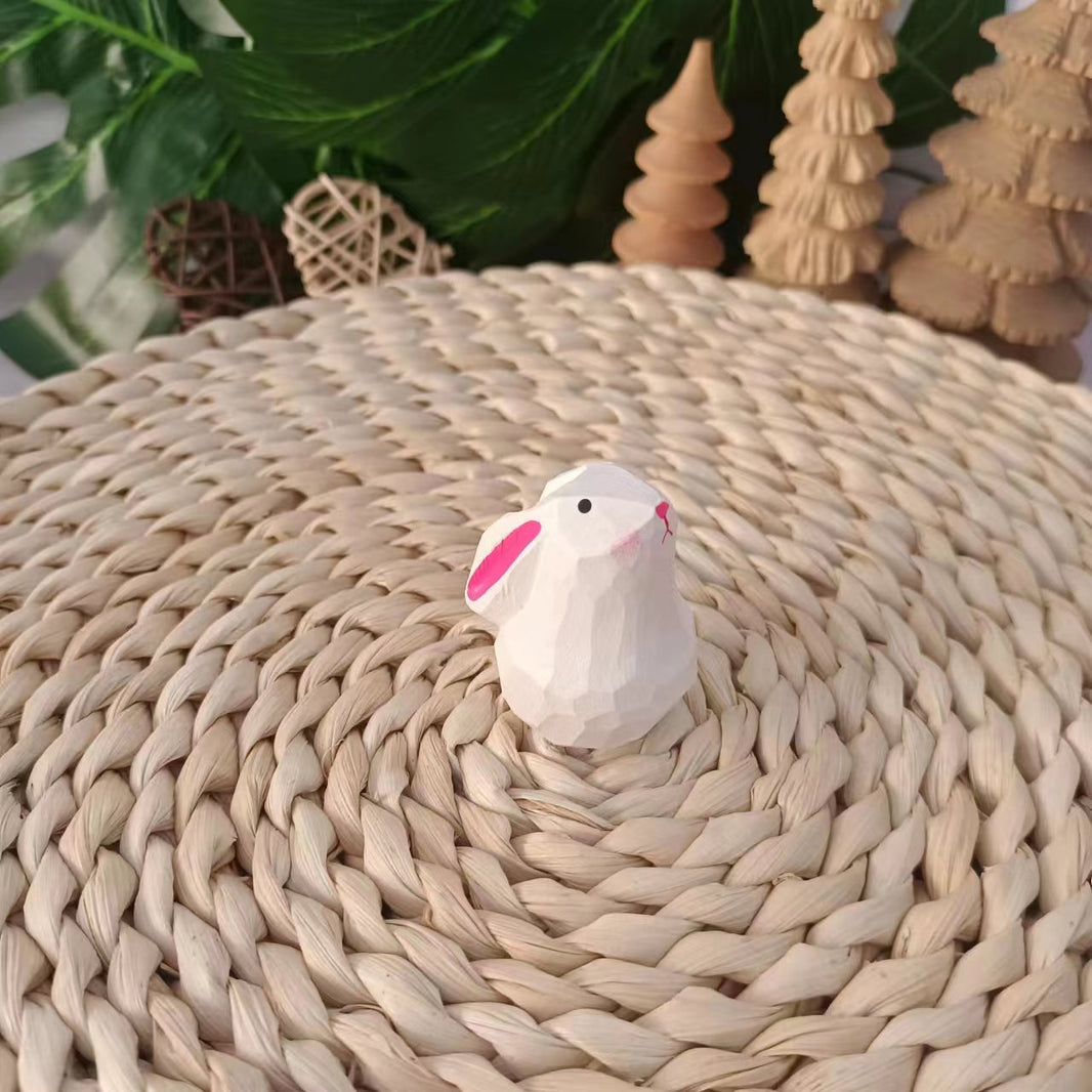 Handmade wooden engraving and painting cute cartoon ornaments