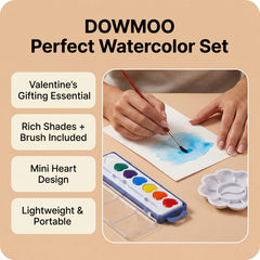 Heart-shaped watercolor paint set DIY drawing can mix colors with brushes Small watercolor paint