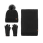 Winter hat women's fleece thickened hat scarf gloves women's three-piece suit knitted thermal gloves men