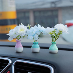 Mini simulation creative vase handicraft ornament, micro landscape ornament, center console car interior jewelry