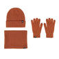 Winter hat men's fleece thickened knitted hat scarf gloves three-piece set thermal hat children