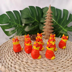 Handmade wooden engraving and painting cute cartoon ornaments