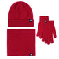 Winter hat women's fleece thickened hat scarf gloves women's three-piece suit knitted thermal gloves men
