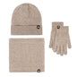 Winter hat women's fleece thickened hat scarf gloves women's three-piece suit knitted thermal gloves men