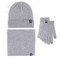Winter hat women's fleece thickened hat scarf gloves women's three-piece suit knitted thermal gloves men